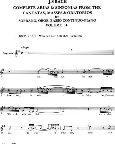 Sämtliche Arien - Bd. 4 (BWV 202, 233, 246, 248) 