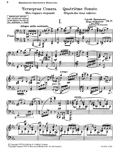 Piano Sonata No. 4, op. 29