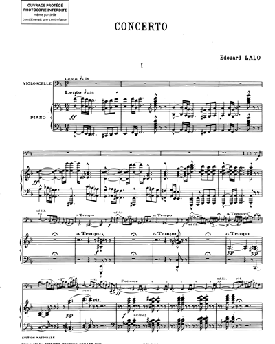 Concerto en Ré pour violoncelle & piano