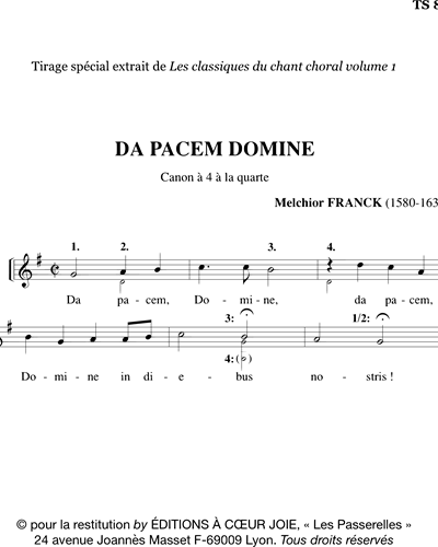 Da pacem domine - from Class. CC n°1