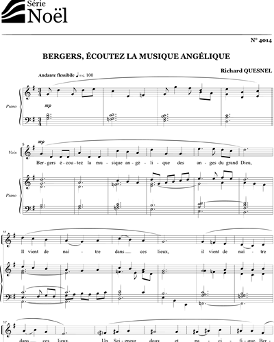 Bergers, écoutez l'angélique musique