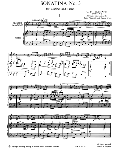 Sonatina No. 3 for Clarinet & Piano
