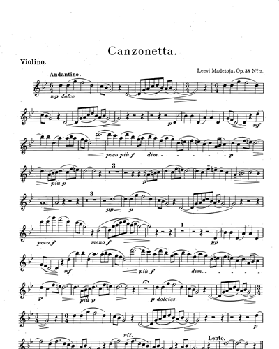 Canzone (No. 2 from 'Romances intimes, op. 38')