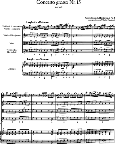 Concerto grosso (Nr. 15) a-moll op. 6/4 HWV 322