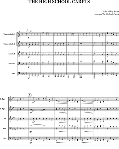 The High School Cadets Trumpet In Bb 1 Sheet Music By John Philip Sousa 