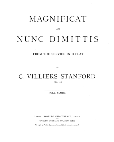 Magnificat and Nunc Dimittis in Bb