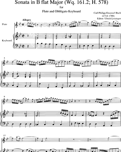 Sämtliche Sonaten, Band 1: B-dur Wq 161.2