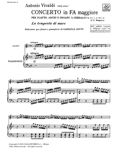 Concerto in Fa Maggiore "La tempesta di mare" Op. 10 n. 1 F. VI n. 12