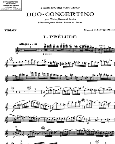 Duo-Concertino pour violon, basson & cordes