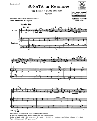 Sonata in Re minore RV 49 F. XV n. 5 Tomo 517