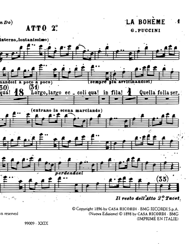La Bohème - Riduzione per piccola orchestra