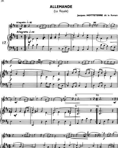La Flûte Classique, Vol. 3: Allemande in D major
