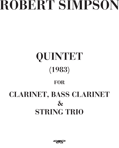 Quintet for clarinet, bass clarinet and string trio