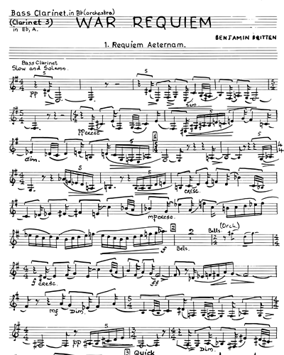 Bass Clarinet 3 in Bb/Clarinet in Eb/Clarinet in A