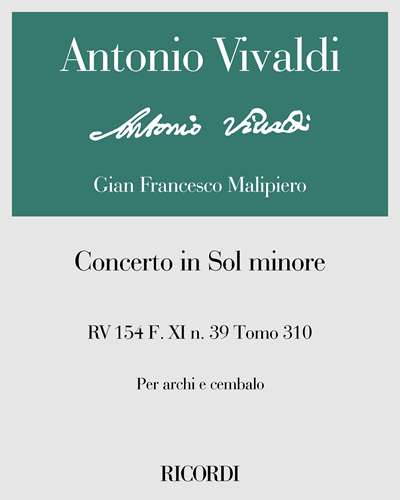 Concerto in Sol minore RV 154 F. XI n. 39 Tomo 310