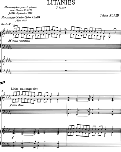 Litanies (Transcription pour 2 Pianos)