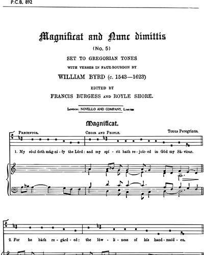 Magnificat and Nunc Dimittis No. 5