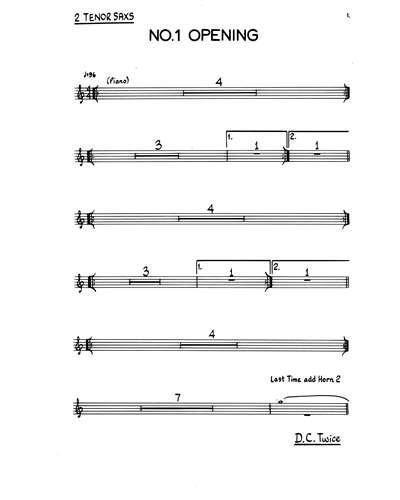 Tenor Saxophone 1 & Bass Clarinet