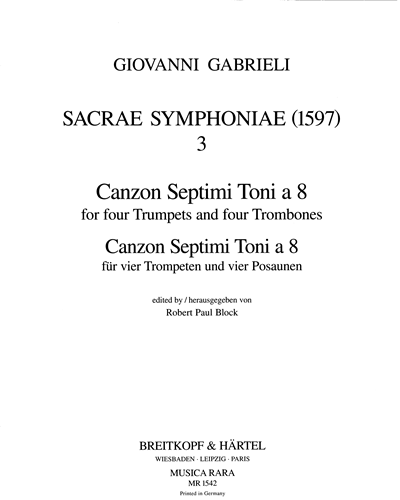 Sacrae Symphoniae (1597) - Nr. 3: Canzon Septimi Toni a 8