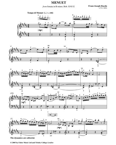 Menuet from Sonata in B Minor