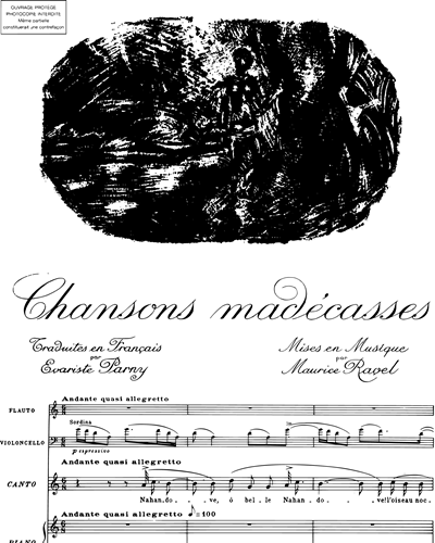 Chansons madécasses - Pour chant, flûte, violoncelle et piano