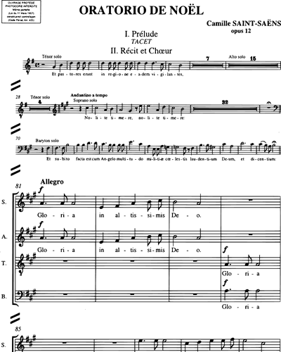 Oratorio de Noël Op. 12 - Partie de chœur