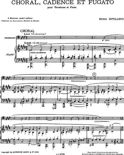 Choral, Cadence Et Fugato 