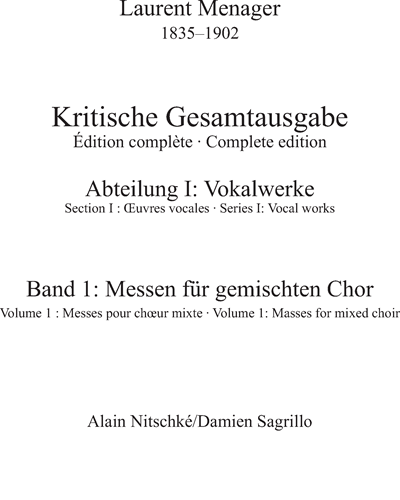 Masses for Mixed Choir, Vol. 1