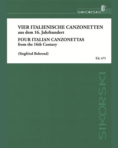 Four Italian Canzonettas from the 16th Century