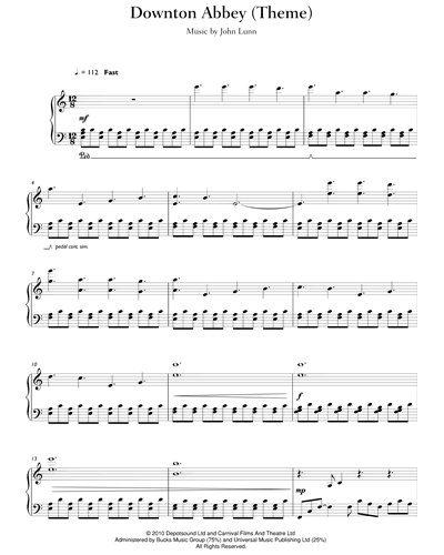 Downton Abbey (Theme) Piano Sheet Music by John Lunn | nkoda