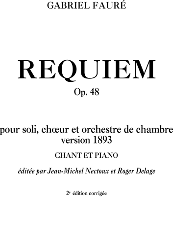 Requiem Op. 48 1893 Chamber Version