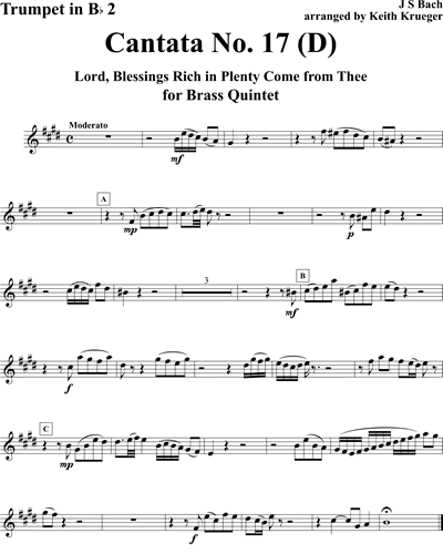 Cantata No. 17: "Lord, Blessings Rich in Plenty Come from Thee"