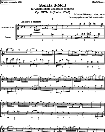Sonata in D minor, op. III/2