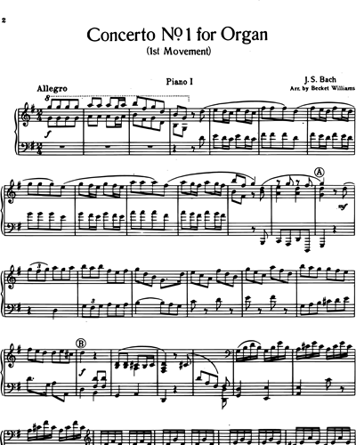 Organ Concerto No. 1 (1st Movement) for Two Pianos, BWV 592