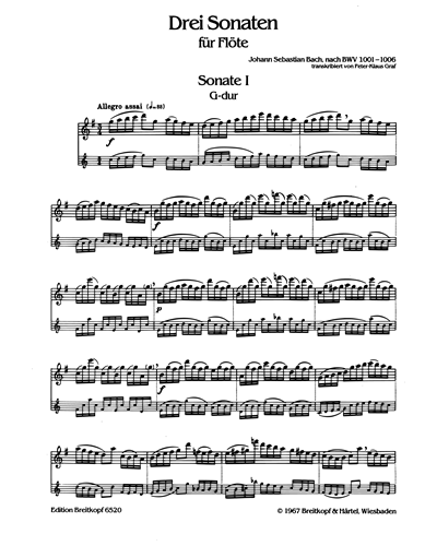 3 Sonaten und 3 Partiten BWV 1001-1006