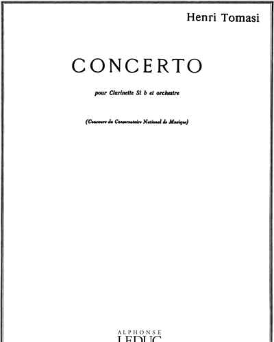 Concerto pour Clarinette Si b et orchestre