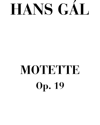 Motette Op. 19