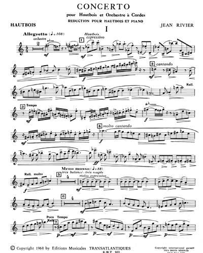 Concerto Pour hautbois et orchestre à cordes 