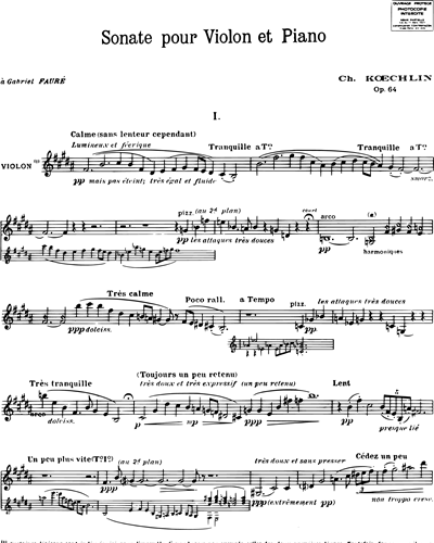 Sonate pour violon & piano Op. 64