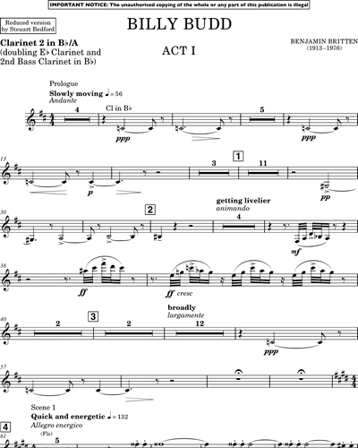 Clarinet 2 in Bb & A/Clarinet in Eb/Bass Clarinet 2 in Bb