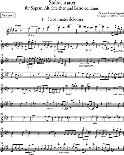 soort keuken Zij zijn Stabat Mater Violin 1 Sheet Music by Giovanni Battista Pergolesi | nkoda