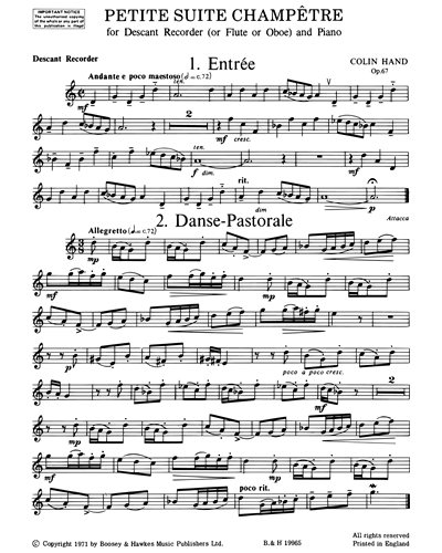 Petite Suite Champêtre, op. 67