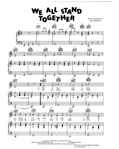 We All Stand Together Frog Song Sheet Music By Paul Mccartney Nkoda
