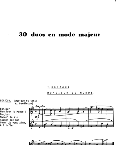 Aurore de la Musique d'Ensemble, Vol. 1