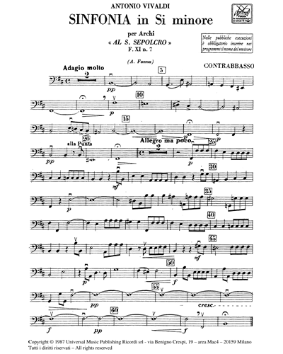 Sinfonia in B minor, RV 169, 'Al Santo Sepolcro'