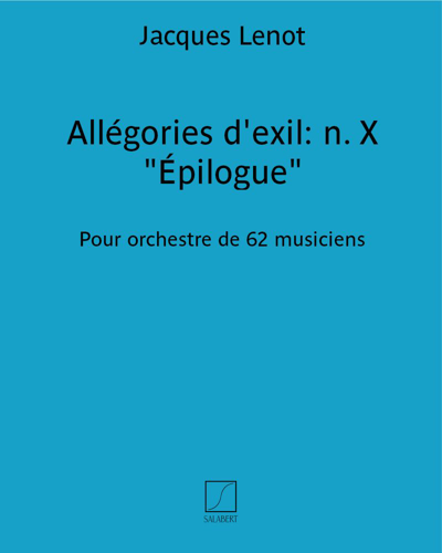 Allégories d'exil: n. X "Épilogue"