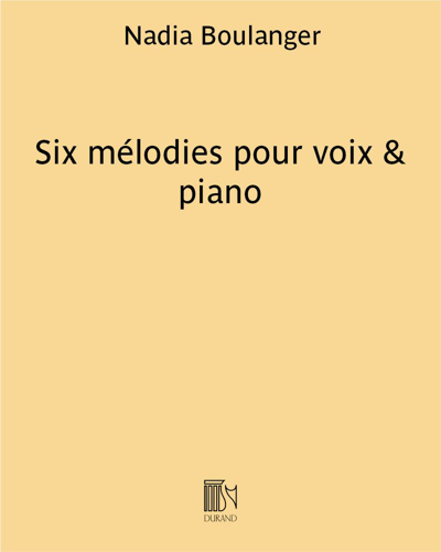 Six mélodies pour voix & piano