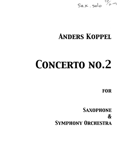 Saxophone Concerto No. 2