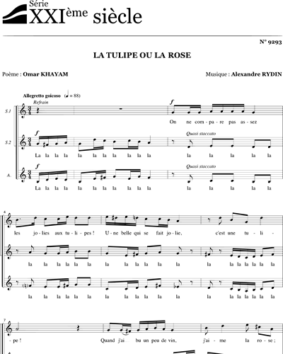 La tulipe ou la rose - SSA