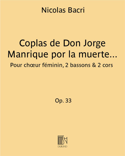 Coplas de Don Jorge Manrique por la muerte de su padre Op. 33 n. 2b